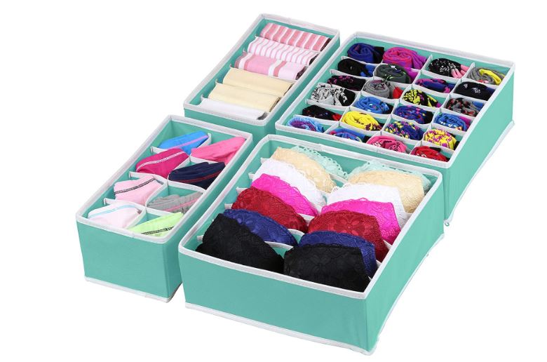 Simple Houseware Closet Underwear Organizer Drawer Divider 4 Set