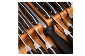 Living In-Drawer Bamboo Knife Block Holds 14 Knives