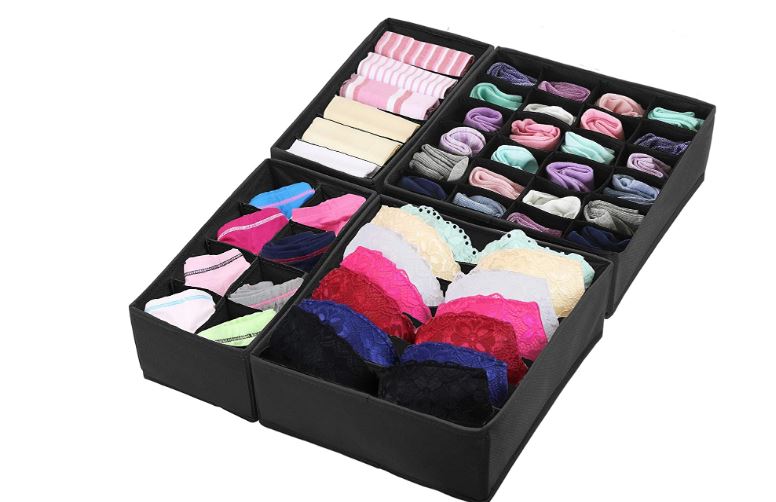 Simple Houseware Closet Underwear Organizer Drawer Divider 4 Set