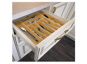 Bamboo Kitchen Drawer Organizer - Expandable Silverware Organizer