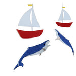 Sorrel + Fern Baby Crib Mobile Whale and Sailboat Ocean -Baby Shower Gift Nursery Decoration