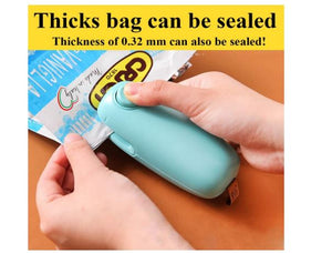 Mini Bag Sealer, 2 in 1 Heat Sealer and Cutter, Handheld Heat Vacuum Sealer, 2 Pack