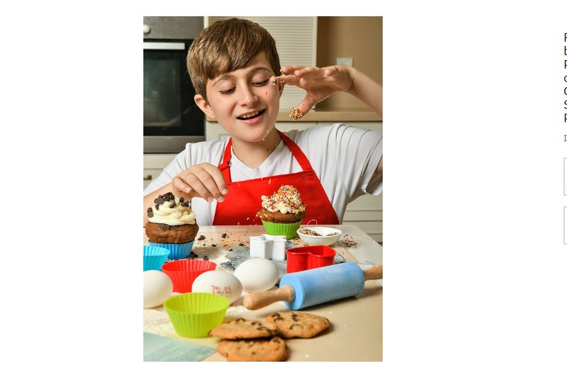 Kids real baking set with recipes 44-Piece/Child Apron/Cupcake cups